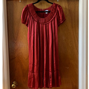 Cute Vera Wang Short-Sleeved Silk Plisse Dress!
